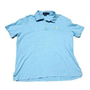 Polo Ralph Lauren‎ M Classic Fit Blue Short Sleeve Polo Shirt Mens Cotton Blend